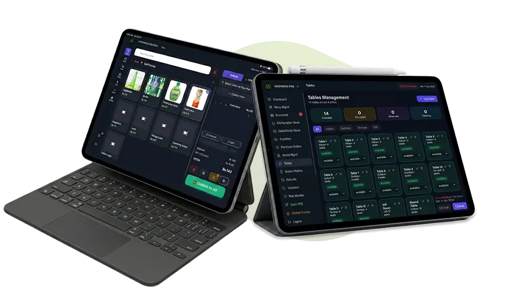 Webymind Restaurant POS System Mauritius Dashboard Preview